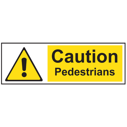 Caution Pedestrians Sticker 300x100