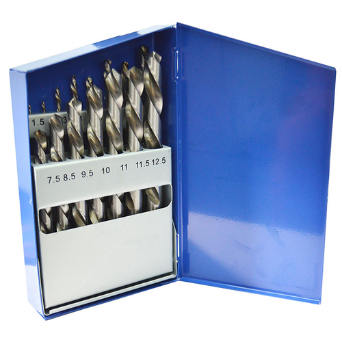 15Pc Hss M2 Left Handed Drill Bit Set (Metric)