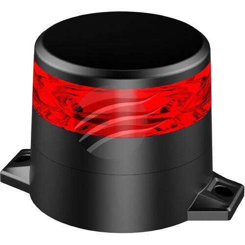 Led Red Beacon 10-80V 2 Bolt Metal Mnt 10Xstrbe 2Xrot Patts