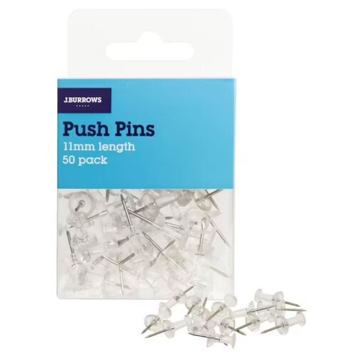 Push Pins Clear 50 Pack