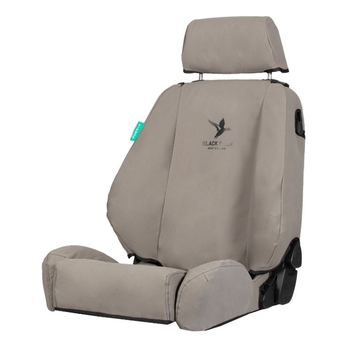 515, 525, 555; Driver Loback Bucket no Head Rest has dual Arm Rest Provision has LHS Lumbar Adjuster KAB, Black Duck SeatCovers