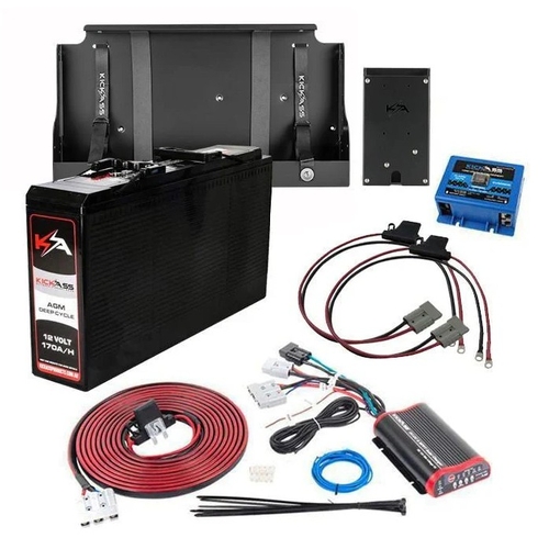 KickAss 170Ah Slimline AGM Dual Battery Kit with LVD & DCDC Charger - KATRAYMT170DCDCLVD
