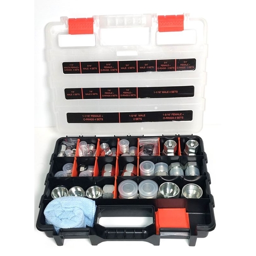 84 Pc JIC Plug & Cap Kit Dash 4 to 16 Strong Case + O rings - KIT-JIF-JIM