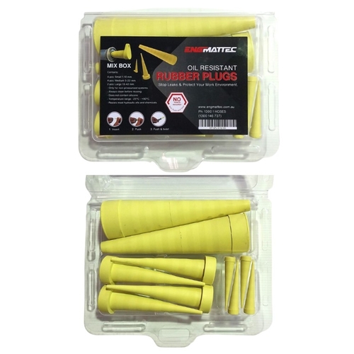 10 pc Conical Service Plug Kit Yellow Oil Resistant Rubber - KIT-SPL-0142