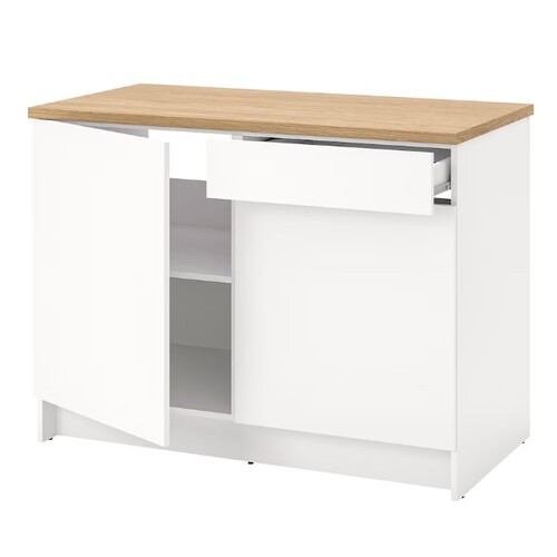 Base Cabinet With Doors And Drawer, White, 120 Cm