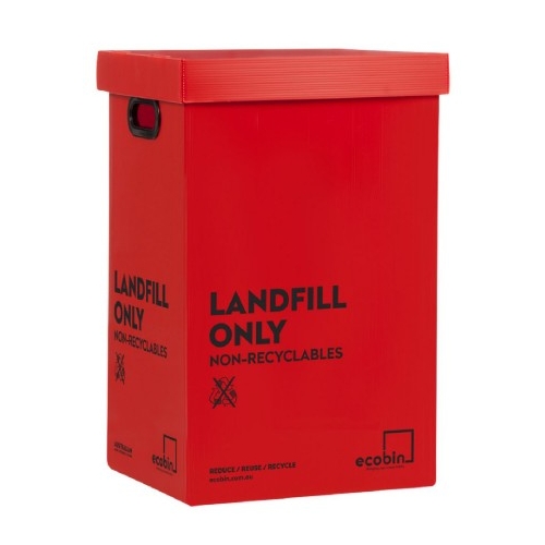 Eco Bin 60 L Recycled Waste Bin Red - LE60LNDRD