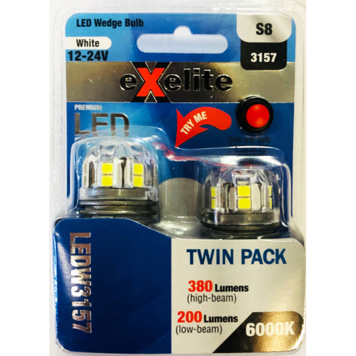 Wedge 10-30v 21/5w T20 6000K (2PK)