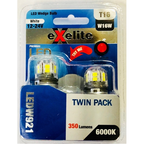 Wedge 10-30v 16w T15/T16 6000K (2PK)