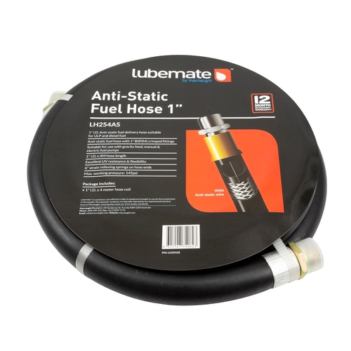 4mtr 1" Anti Static Fuel Hose with Fittings - LH254AS