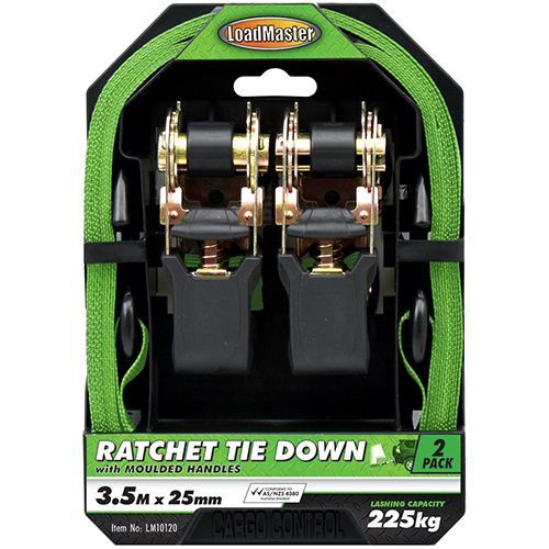 2Pc 3.5Mtr Ratchet Tie Down Set