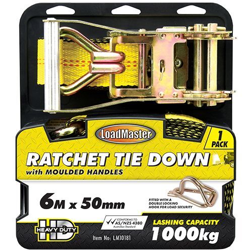 6mtr 50mm Ratchet Tie Down with Moulded Handles