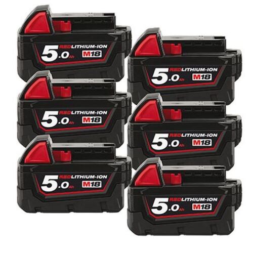 Milwaukee M18 5.0Ah REDLITHIUM-ION Battery Pack - 6 Pack