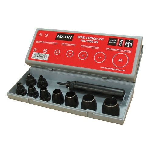 Maun 1000-05 Wad Punch 10Pc Set With Centre Punch Metric 5mm to 32mm