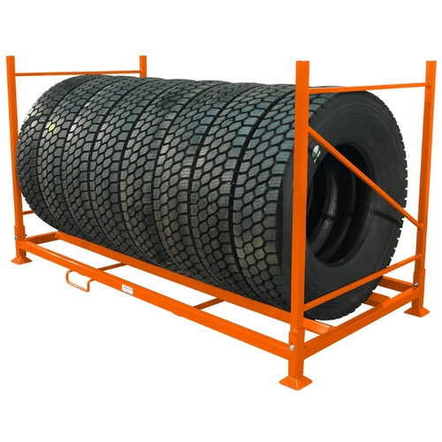 MARTINS INDUSTRIES MAR-11. Folding Tyre Rack, 89.76 x 42.51 x 49.60 Inch Size, Steel, Orange - MAR-11