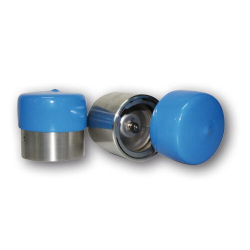 Packet 2 Wheel Bearing Protector Chrome With Blue Pvc Dust Covers