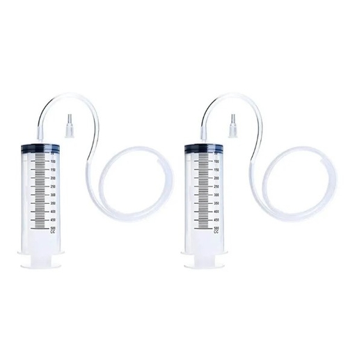 2x Large Syringe Tubing 500ml Syringe With Tube Converter Cap For Liquid Oil