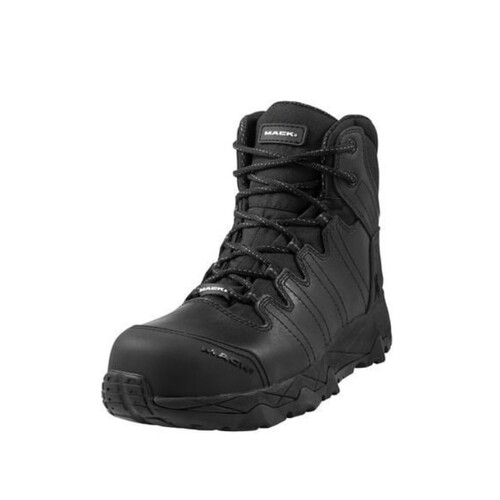 Boot Mack Octane Zip Safety Zip Side Unisex Black Size 8