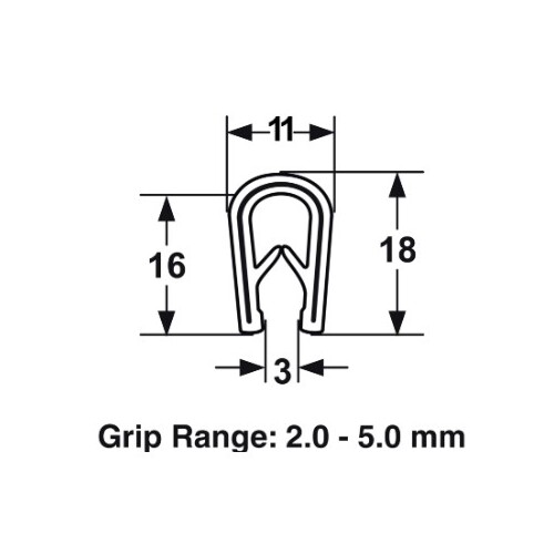 PVC Pinchweld 2-5mm (07009) Per M