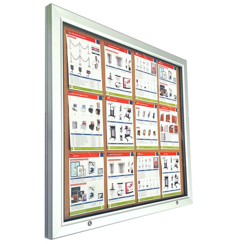 Notice Board 1025H x 1100 W x 50D 12 a4 size Lockable