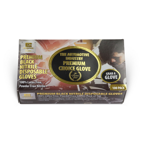 Large Black Nitrile Gloves 100PK - NITRILEL