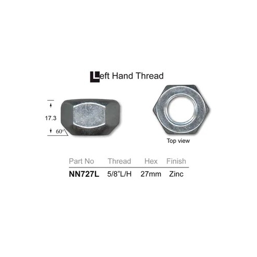 Left Hand 5/8" Wheel Nut - NN727L