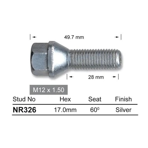 Wheel Bolt M12x1.5 - NR326