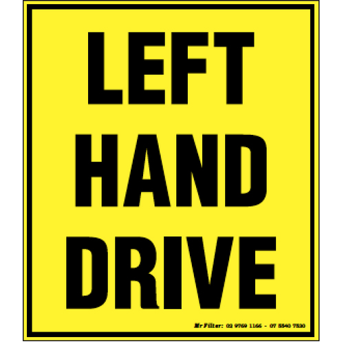 Left hand Drive Sticker Large 290x310mm
