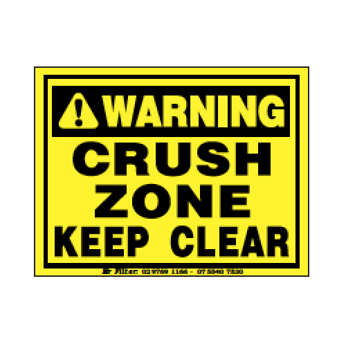 Crush Zone Sticker 90x70mm