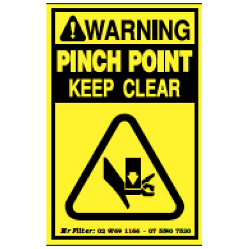 Pinch Point Sticker 55x85mm