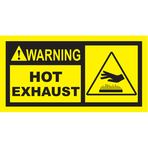 Hot Exhaust Sticker 110x56mm