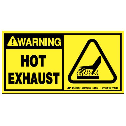 Hot Exhaust Sticker 110x56mm