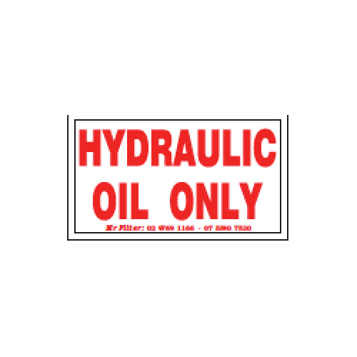 Hydraulic Oil Sticker 70x40mm
