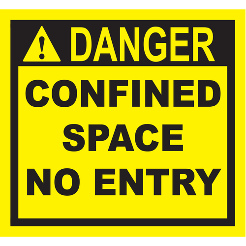 Confined Space Sticker 90x85mm