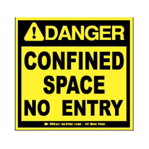 Confined Space Sticker 90x85mm
