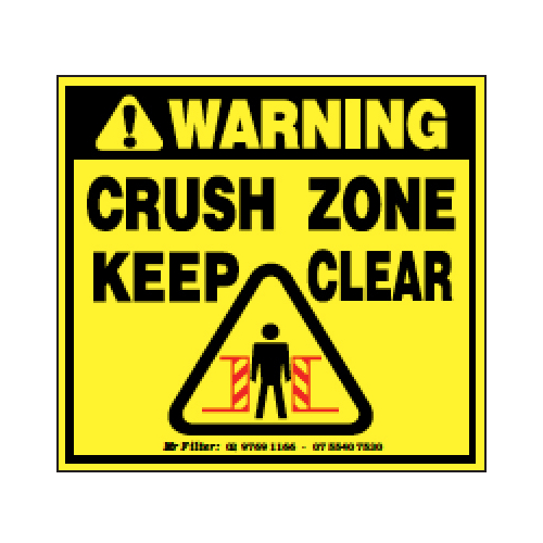 Crush Zone Stcker 90x85mm - OCT