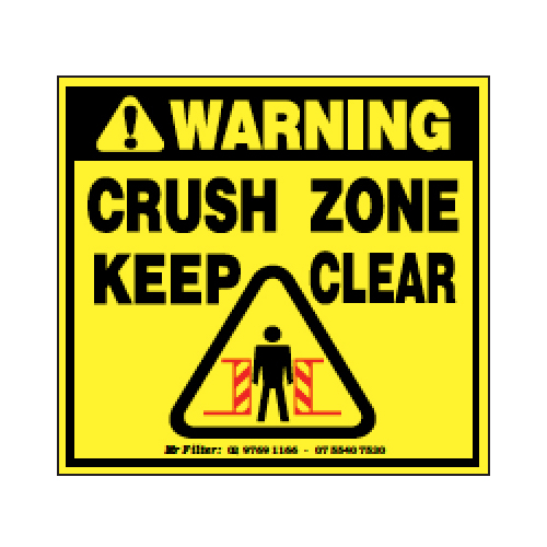 Crush Zone Stcker 90x85mm