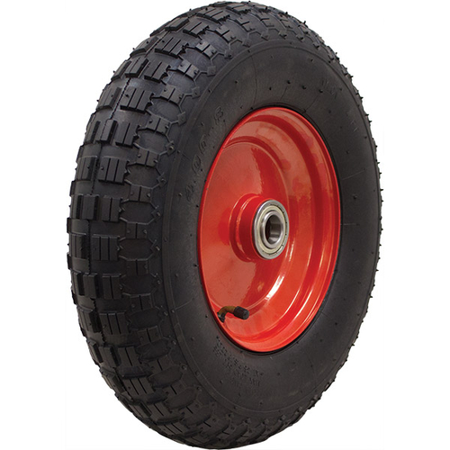 400mm Steel Centred Pneumatic Wheel | 1" Axle Diameter (PN1608-1FL) - PN1608-1FL