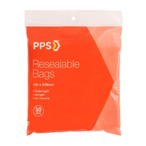 PPS 130 x 200mm Resealable Bags 50 Pack - PPSRSB1320