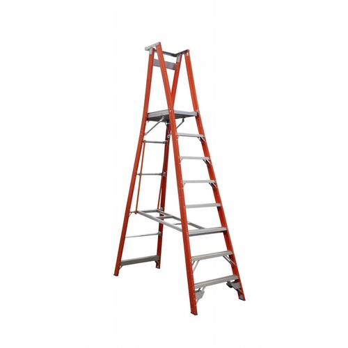 Indalex Pro Series Fibreglass Platform Ladder 8 Steps 11Ft/8Ft (3.4M/2.4M)