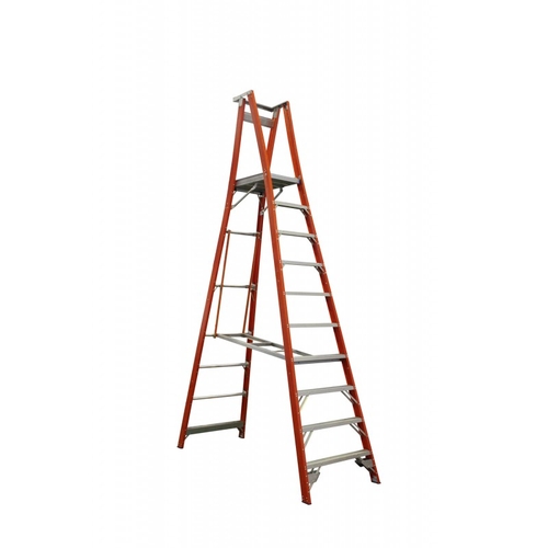 INDALEX Pro Series Fibreglass Platform Ladder 150kg 10 Steps 3.0m Platform - PROPF13-10