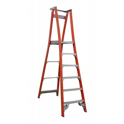 INDALEX Pro Series Fibreglass Platform Ladder 180kg 6 Steps 1.8m Platform - PROPF9-6
