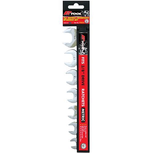 7pc 3/8 Metric Crows Foot Open End Spanner Set