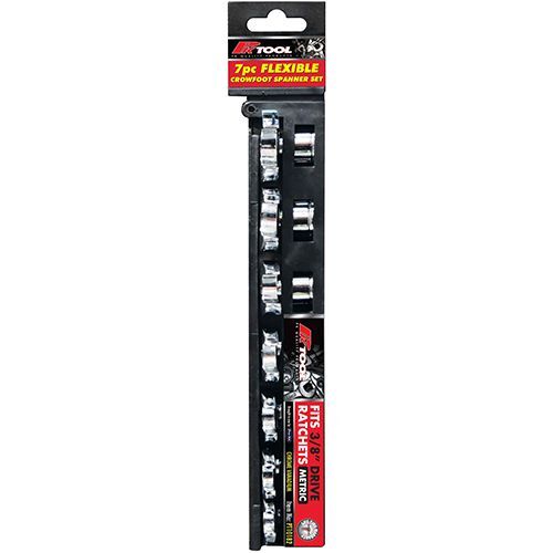 7pc 3/8 Metric Flex Flare Crows Foot Open End Spanner Set