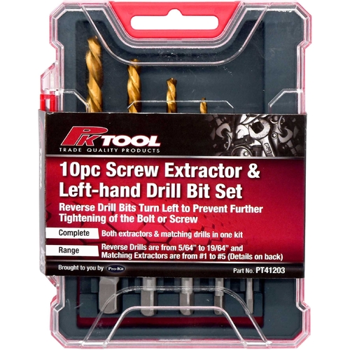 10pc Screw Extractor & Left-hand Drill Bit Set - PT41203