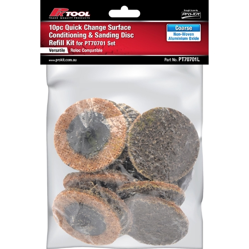 10pc Non-Woven Aluminium Oxide Coarse - PT70701L