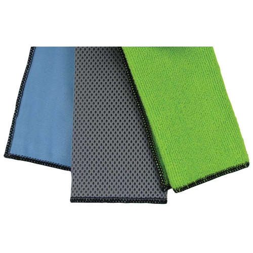 Towels 3Pc Microfibre Glass Wash & Scrub Towels 350Mm