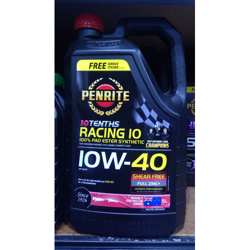 10 Tenths Racing 10W-40 ( 100 Percent Pao and Ester) 5L