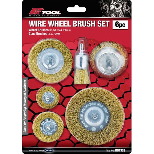 6pc Wire Wheel Brush Set
