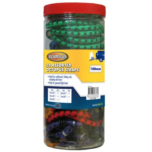 Octopus Straps 20Pce Assorted Sizes