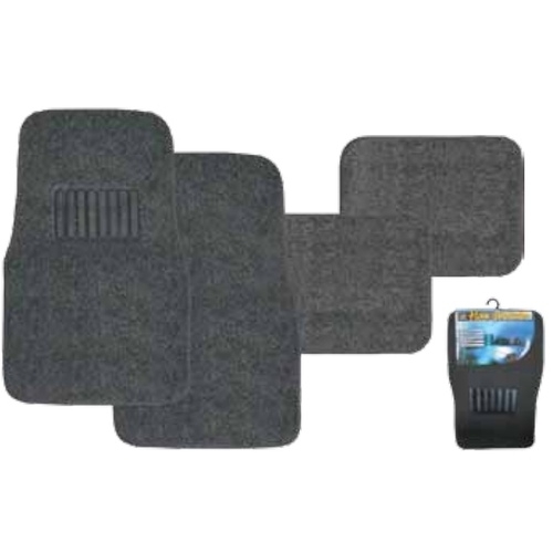 Carpet Mat Set 4Pc Dark Grey